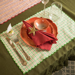 Scallop Green Gingham