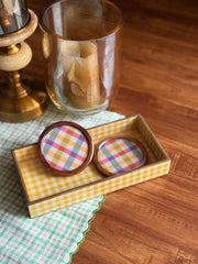 Retro Gingham Tray + Coaster ( set of 2 )