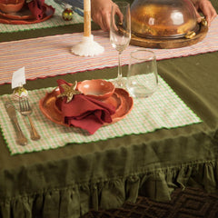 Olive Ruffle - Table Cover