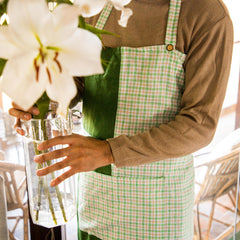 Gingham Green Apron