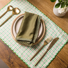 Scallop Green Gingham