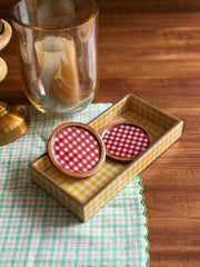Retro Gingham Tray + Coaster ( set of 2 )