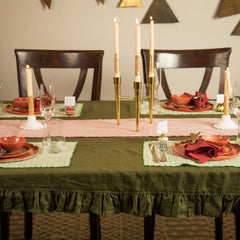 Olive Ruffle - Table Cover