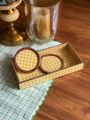 Retro Gingham Tray + Coaster ( set of 2 )
