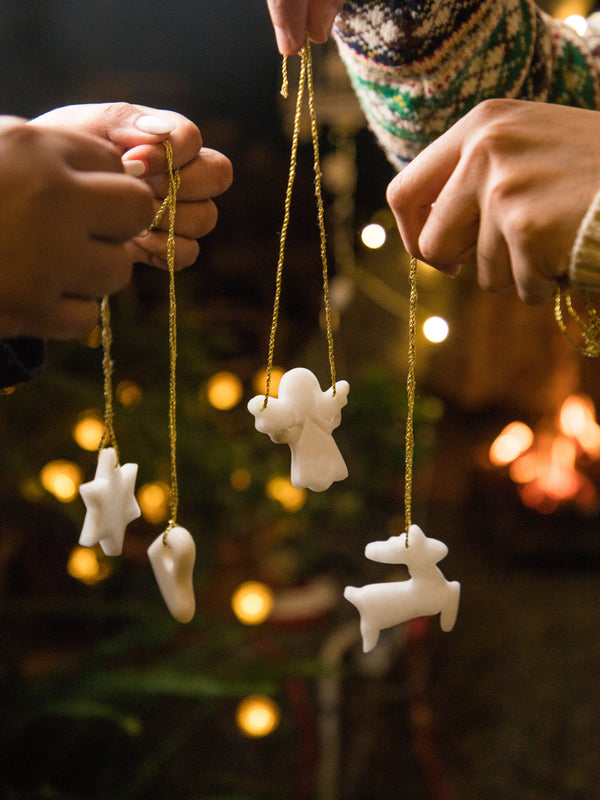 X Mas Tree Marble Ornaments