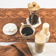 Rust Dining Set With Chantilly Lace