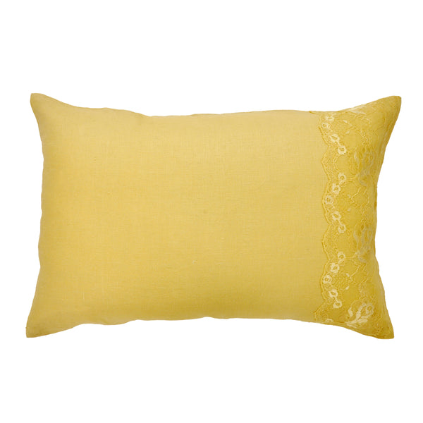 Lemon Lacy Cushion