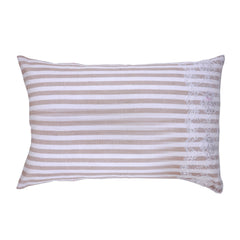 Beige Stripes Lacy Cushion