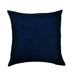 Navy Blue Lacy Cushion