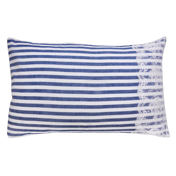 Blue Striped Lacy cushions