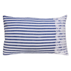 Blue Striped Lacy cushions