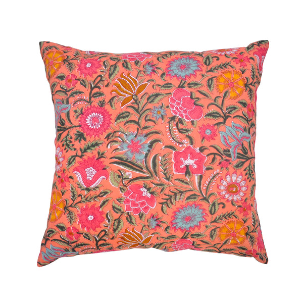 Peach Printed Cotton cushions
