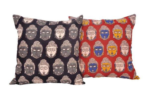 Buddha Maroon Cotton cushions