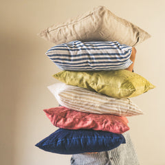 Navy Blue Lacy Cushion