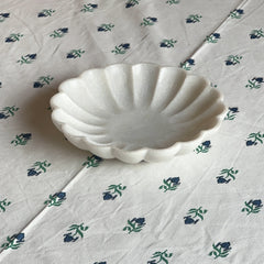 White Marble Scallop Urli | For Home Decor & Festive Season