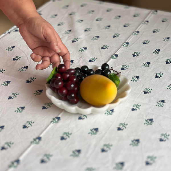 White Marble Scallop Urli | For Home Decor & Festive Season