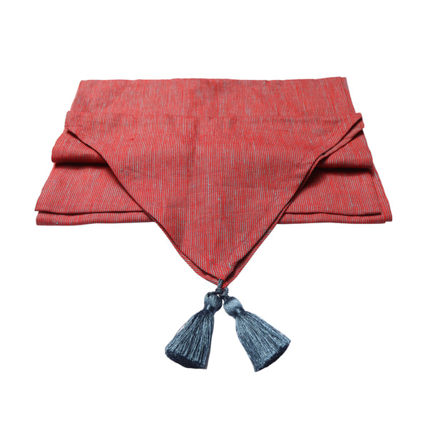 Crimson Mauve Linen Runner