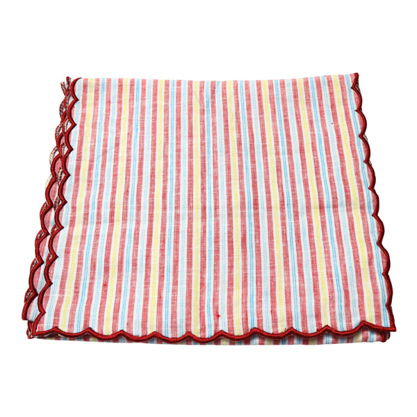 Scallop Multicolor Linen Runner