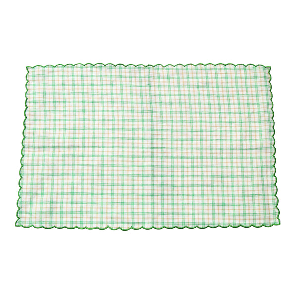 Scallop Green Gingham