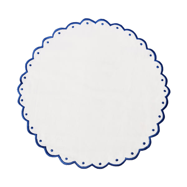 Blue Scallop Round Mats