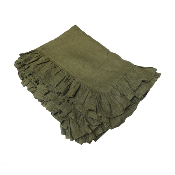 Olive Ruffle - Table Cover