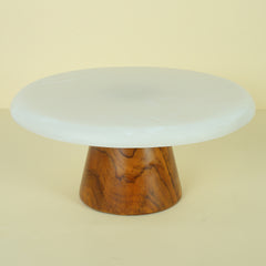 Onyx Cake With Teakwood Stand