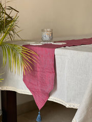 Crimson Mauve Linen Runner