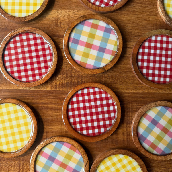 Retro Gingham Coaster | Set of 4
