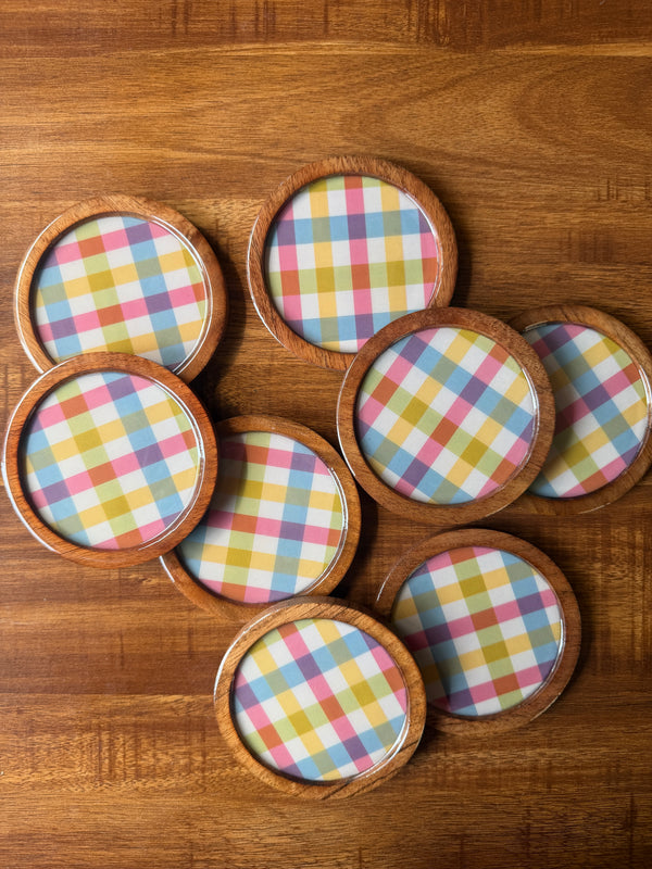 Retro Gingham Tray + Coaster ( set of 2 )