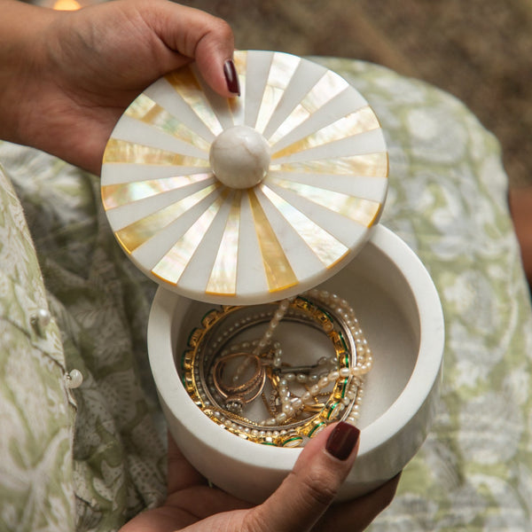 Marble Jewellery Box with Gift box