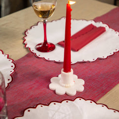 Red Scallop Round Mats