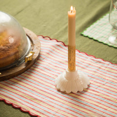 Scallop Multicolor Linen Runner