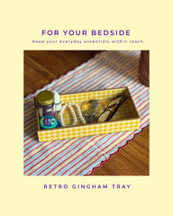 Retro Gingham Tray | Multipurpose Tray | Check Tray | Serving Tray