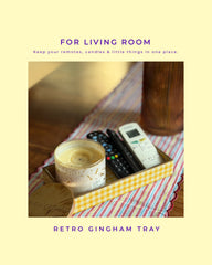 Retro Gingham Tray | Multipurpose Tray | Check Tray | Serving Tray