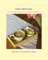 Retro Gingham Tray | Multipurpose Tray | Check Tray | Serving Tray