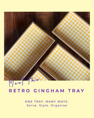 Retro Gingham Tray | Multipurpose Tray | Check Tray | Serving Tray
